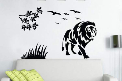 50% OFF on Hoopoe Decor Lion in Jungle Wall Sticker Pack of 1