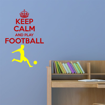 Chipakk Keep Calm Football Red-Yellow Wall Decal Medium Pigmented Polyvinyl Films Imported Sticker