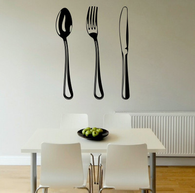 81% OFF on D��cor Kafe Decal Style Spoons Wall Art Medium Size- 18*23 Inch Color- Black Wall Sticker Sticker Pack of 1