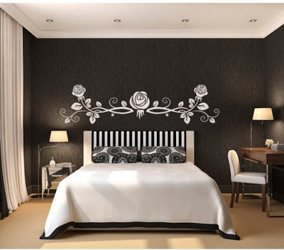 50% OFF on DeStudio Three Rose Buds With Floral Decoration One Size Mega Wall Sticker