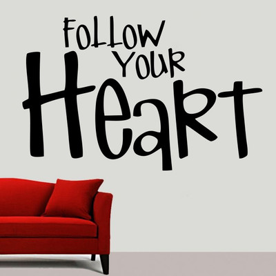 64% OFF on D��cor Kafe Decal Style Follow Your Heart Wall Sticker Small Size-18*11 Inch Wall Sticker Sticker Pack of 1