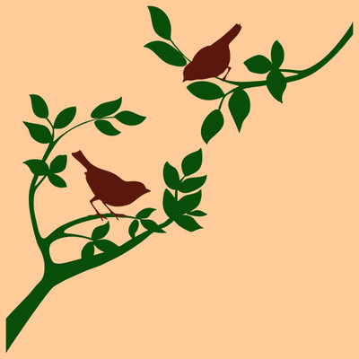 25% OFF on Chipakk Brown Green 04 Branch Decal Pigmented Polyvinyl Sticker