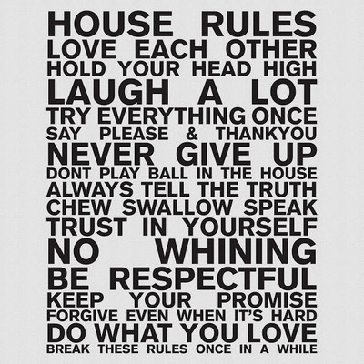 50% OFF on DeStudio House Rules Two Color Black Size 150 X 60 Cms Wall Sticker