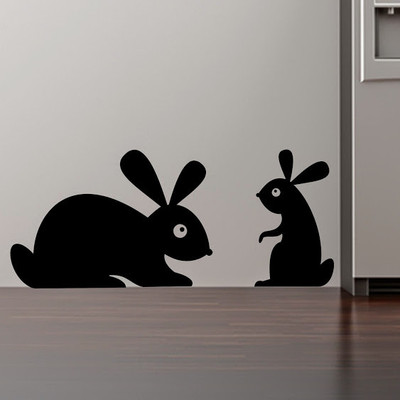50% OFF on DeStudio Silhouette Rabbits Cute Animal Wall Sticker Sticker