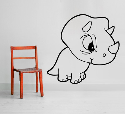 82% OFF on D��cor Kafe Decal Style Dinosaour Wall Sticker Medium Size- 20*19 Inch Color - Black Wall Sticker Sticker Pack of 1