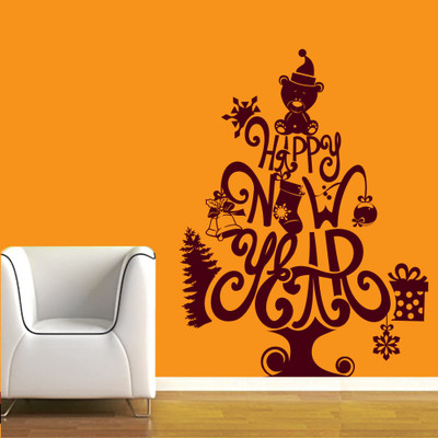 30% OFF on Creative Width Decor New Year Tree Vinyl Sticker Sticker Pack of 1