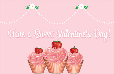 16% OFF on Cupcake With Strawberries For This Sweet Valentine Paper Print