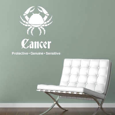 Chipakk Cancer Zodiac Decal - White-M Pigmented Polyvinyl Films Imported Sticker
