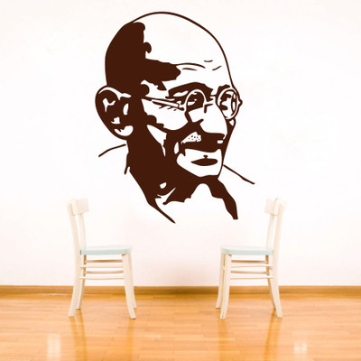 82% OFF on D��cor Kafe Decal Style Gandhi Wall Art Large Size-20*27 Inch Wall Sticker Sticker Pack of 1