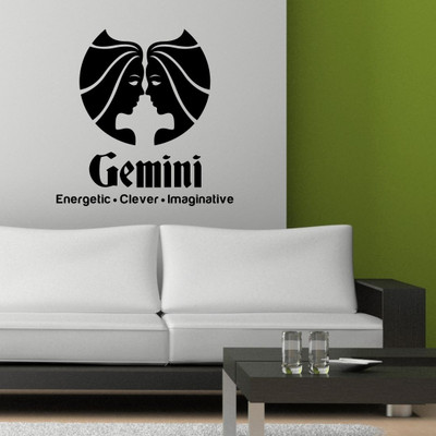 Chipakk Gemini Zodiac Decal - Black-M Pigmented Polyvinyl Films Imported Sticker