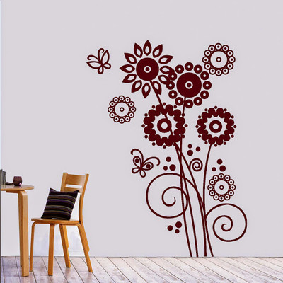87% OFF on DeStudio Artistic Flowers Two Size Tiny Wall Sticker