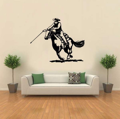 50% OFF on Hoopoe Decor Man riding a horse Wall Sticker Pack of 1
