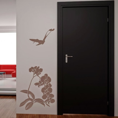 84% OFF on DeStudio Flower Bud Bush And Bird One Size Jumbo WALL STICKER Sticker