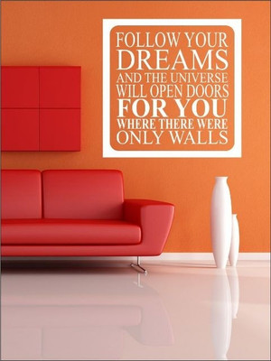82% OFF on Wall1ders Follow Your Dreams PVC Vinyl Sticker Sticker Pack of 1