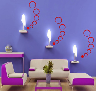 66% OFF on DeStudio 18 Red Rings 3D Acrylic Sticker Pack of 18