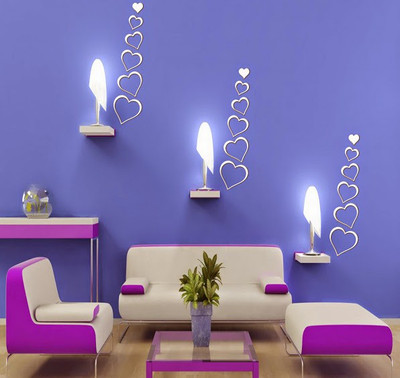 66% OFF on DeStudio 18 White Hearts 3D Acrylic Sticker Pack of 18