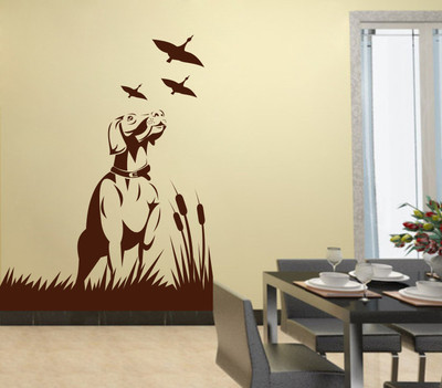 78% OFF on D��cor Kafe Decal Style Dogs And Birds Wall Art Small Size-16*22 Inch Wall Sticker Sticker Pack of 1