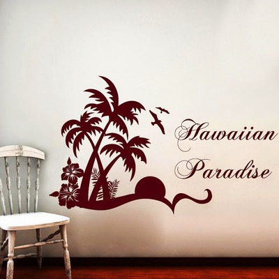 87% OFF on DeStudio Hawaiian Paradise Two Size Tiny Wall Sticker
