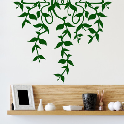 Chipakk Dropping Leaves - Dark Green Wall Decal Small Pigmented Polyvinyl Films Imported Sticker