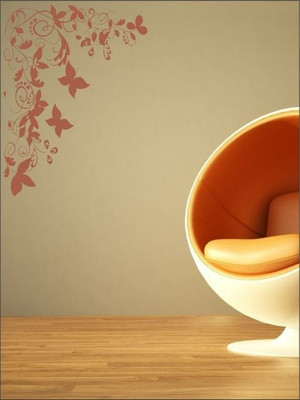 77% OFF on Wall1ders Butterfly Floral Corner PVC Vinyl Sticker Sticker Pack of 1