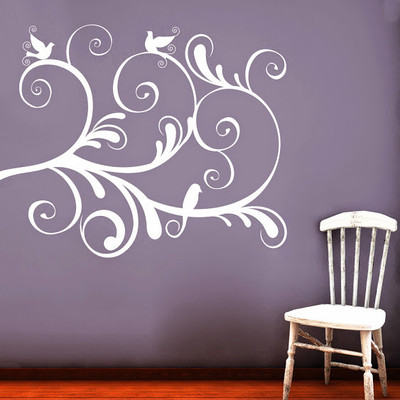 50% OFF on DeStudio DeStudio Swirl With Birds One Wall Stickers Size MEDIUM WALL STICKER Sticker