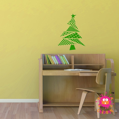 24% OFF on Chipakk Christmas Tree Triangles Medium Pigmented Polyvinyl Sticker