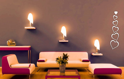 66% OFF on DeStudio 6 White Hearts 3D Acrylic Sticker Pack of 6