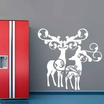 40% OFF on Creative Width Decor Beautiful Christmas Reindeers Vinyl Sticker Sticker Pack of 1