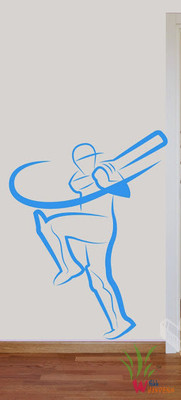 55% OFF on Wall Whispers Helicoptor Shot Cricket Vinyl Sticker