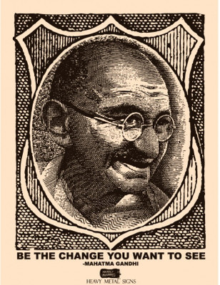 Happily Unmarried Gandhi Heavy Metal Sign Decorative Sticker Pack of 1 Happily Unmarried Gandhi Heavy Metal Sign Decorative Sticker Pack of 1