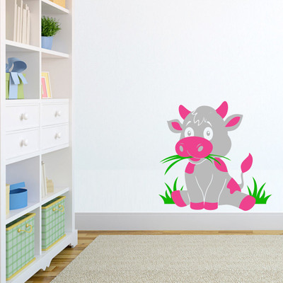 Chipakk Cow-Grey Wall Decal Medium Pigmented Polyvinyl Films Imported Sticker