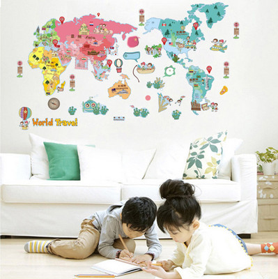 55% OFF on Uberlyfe The Colourful And Fun World Map Vinyl Sticker Pack of 1