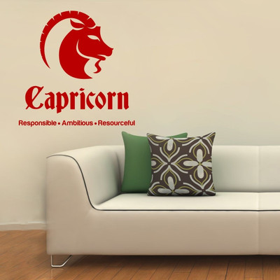 20% OFF on Chipakk Capricorn Zodiac Decal - Red-S Pigmented Polyvinyl Films Imported Sticker
