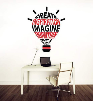 45% OFF on Hoopoe Decor create, inspiration, imagin, innovation and idea Wall Sticker Pack of 1
