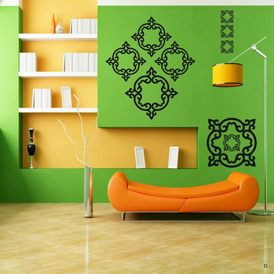 65% OFF on DeStudio Baroque Color Black Size 90cms X 60 Cms Wall Sticker