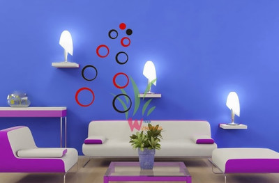 Wall Whispers Sticker Decal Acrylic - Black & Red - Geometric Circle Shape - Premium Quality Acrylic Sticker Wall Whispers Sticker Decal Acrylic - Black & Red - Geometric Circle Shape - Premium Quality Acrylic Sticker