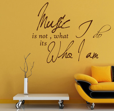 84% OFF on D��cor Kafe Decal Style Music Is Not Who I Am Wall Art Large Size-27*21 Inch Wall Sticker Sticker Pack of 1