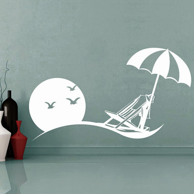 66% OFF on DeStudio DeStudio Beach View One Wall Stickers Size SMALL WALL STICKER Sticker