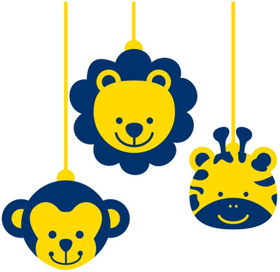 Chipakk Animal Faces Kids Decal Medium Pigmented Polyvinyl Films Imported Sticker