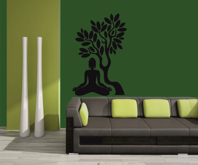 42% OFF on meSleep Saint Design Black PVC Sticker Pack of 1