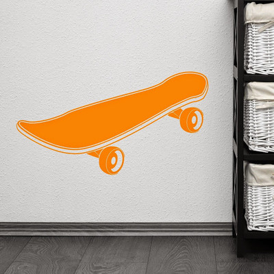 50% OFF on DeStudio Skateboard Skating Sports Active Home Color Orange Size 150 X 60 Cms Wall Sticker