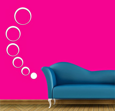 66% OFF on DeStudio 6 White Rings 3D Acrylic Sticker Pack of 6