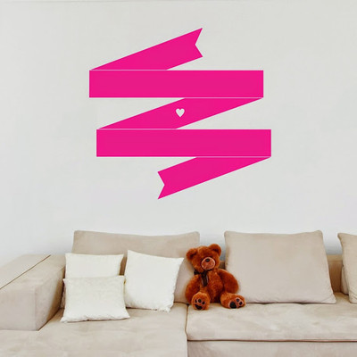 50% OFF on DeStudio Heart Ribbon Cute Girls Love Decal2 Wall Sticker Sticker
