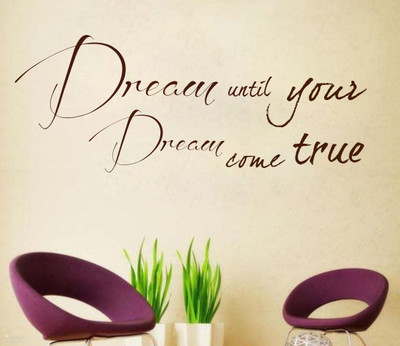 81% OFF on D��cor Kafe Decal Style Dream Come True Wall Art Large Size-35*14 Inch Wall Sticker Sticker Pack of 1