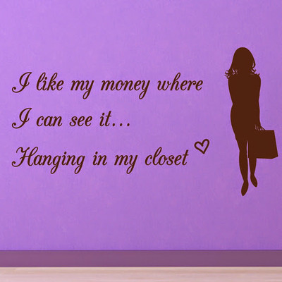 50% OFF on DeStudio Clothes Money Fahion Girl Money Wallart2 Color Brown Size 135 X 60 Cms Wall Sticker