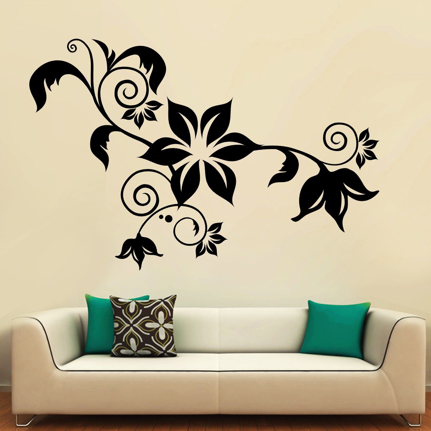 30% OFF on Creative Width Decor Floral Curls 2 Vinyl Sticker Sticker Pack of 1
