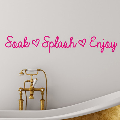 50% OFF on DeStudio Soak Splash Enjoy Two Color Pink Size 150 X 60 Cms Wall Sticker