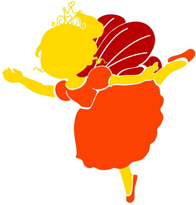 Chipakk Ballerina Fairy Orange Wall Decal Small Pigmented Polyvinyl Films Imported Sticker