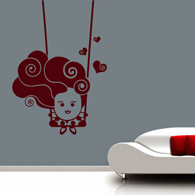 87% OFF on DeStudio Cute Baby On Swing Two Size Tiny Wall Sticker