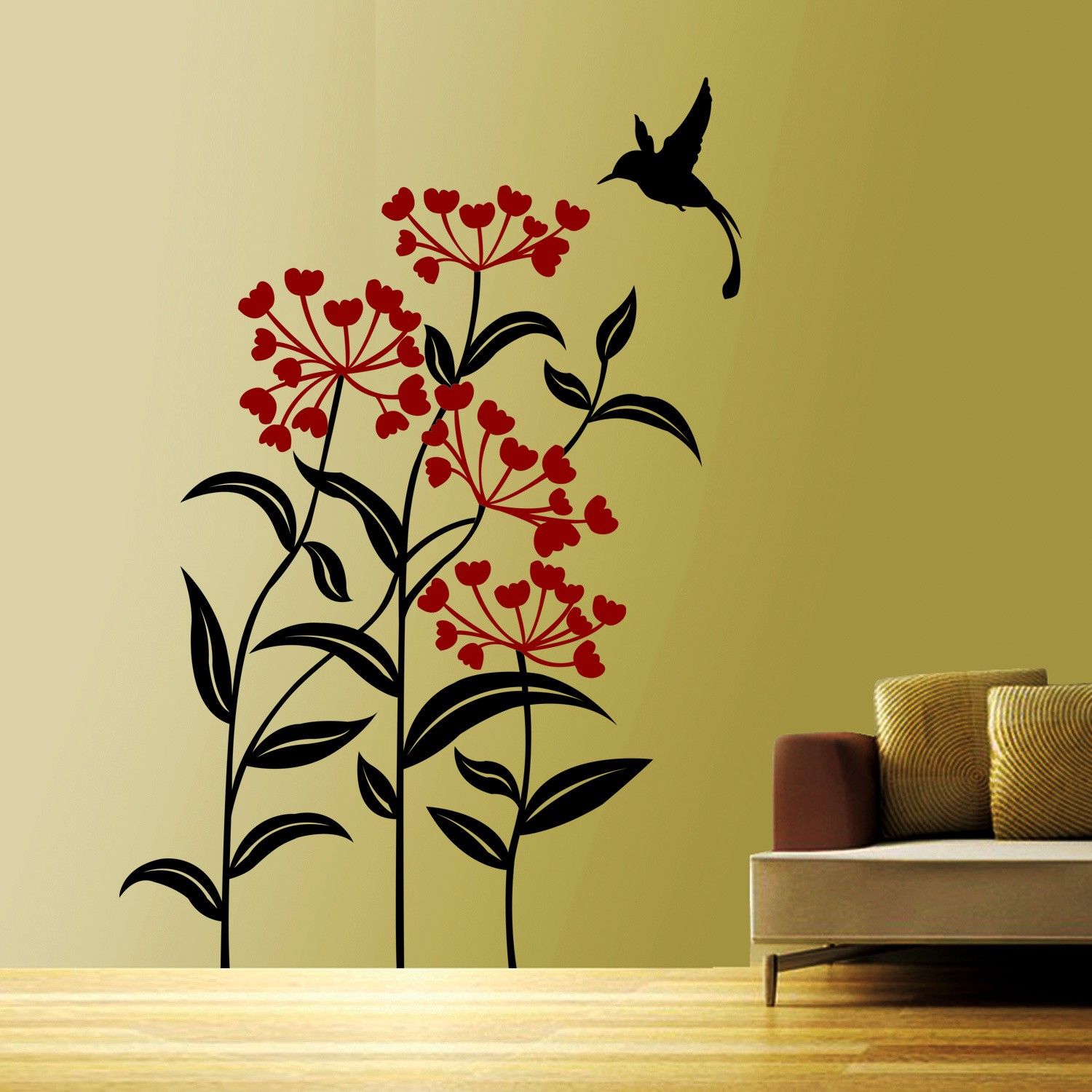 30% OFF on Creative Width Decor Blooming Flowers 2 B R Vinyl Sticker Sticker Pack of 1